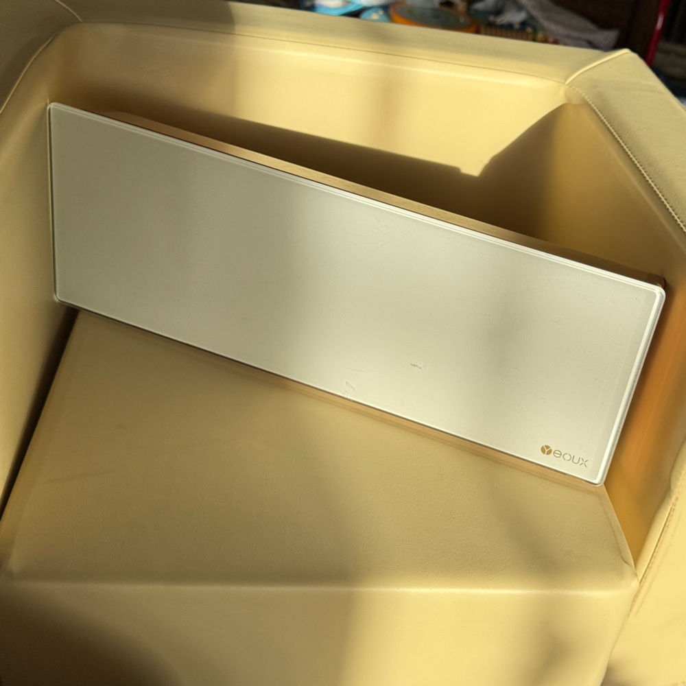 Gold and White Rectangular whiteboard with storage